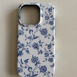 White and Blue Floral Phone Case